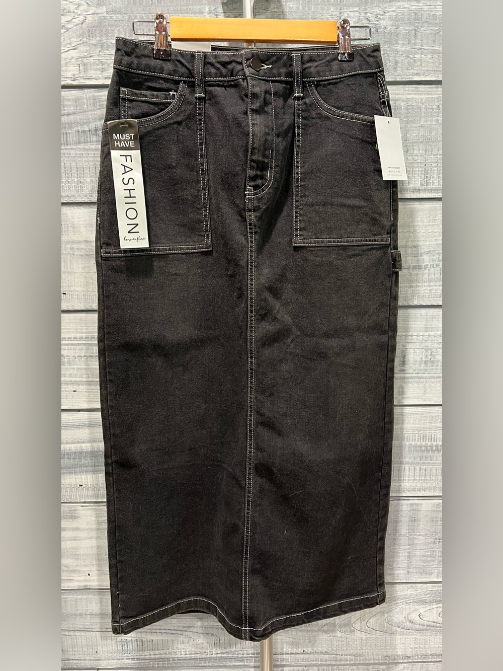 Lovefire Junior’s black jean skirt